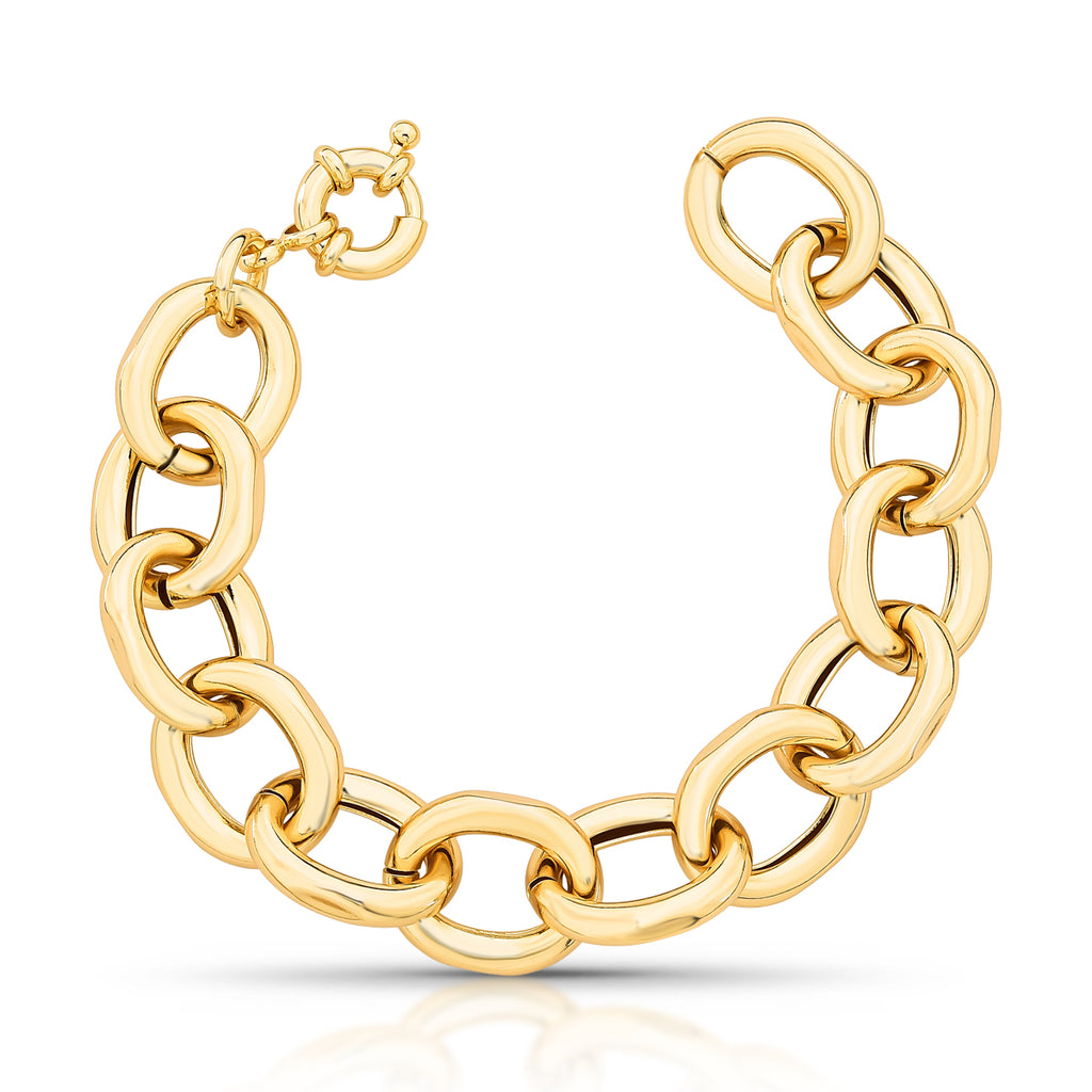 PULSEIRA COM ELOS OVAIS VAZADOS E FECHO BOIA