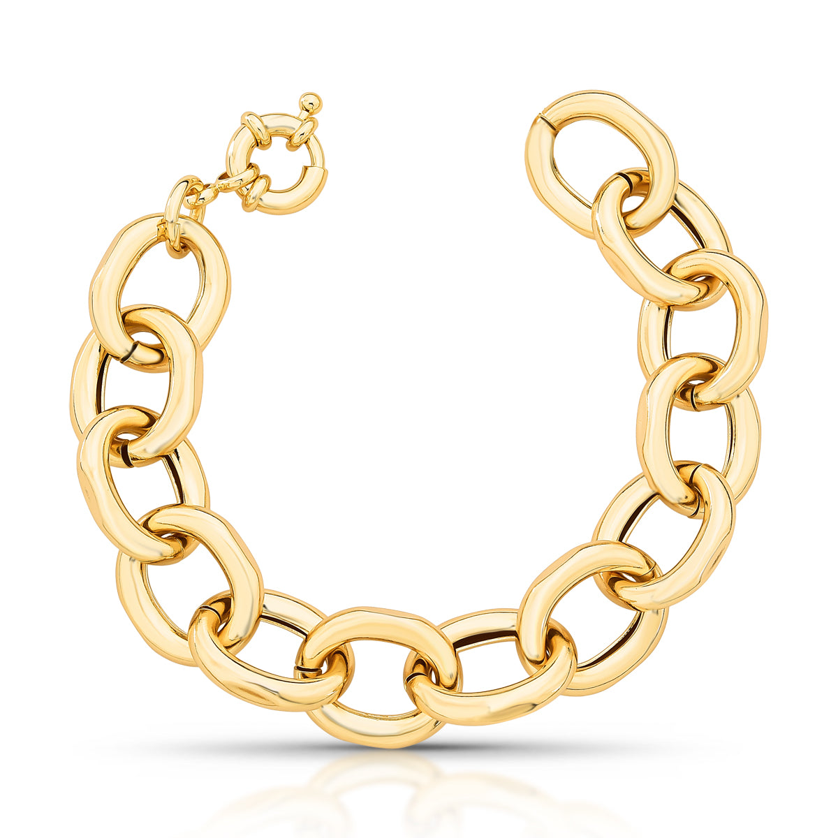 PULSEIRA COM ELOS OVAIS VAZADOS E FECHO BOIA