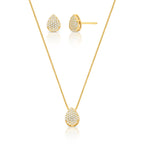 CONJUNTO COLAR E BRINCO QUADRADO BANHADO A OURO