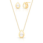 CONJUNTO BRINCO E COLAR DE GOTA EM CRISTAL