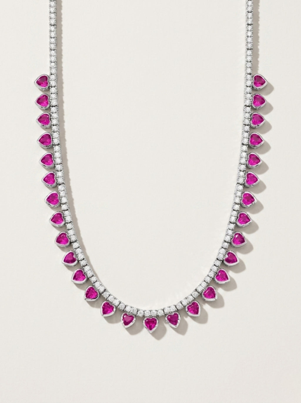 COLAR RIVIERA CORAÇÃO ROSA