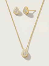 CONJUNTO COLAR E BRINCO QUADRADO BANHADO A OURO