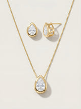 CONJUNTO BRINCO E COLAR DE GOTA EM CRISTAL
