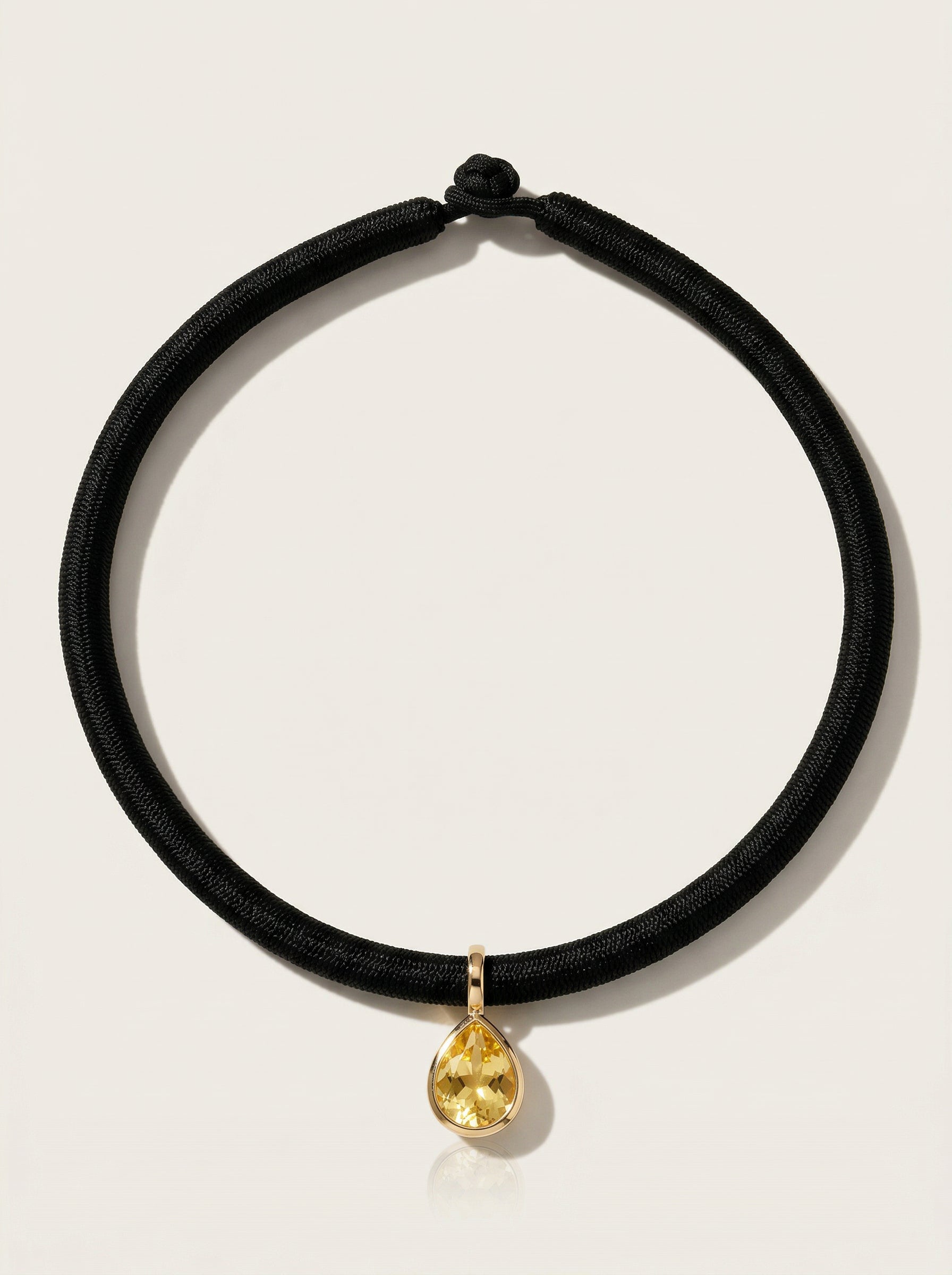 COLAR TECIDO CRISTAL AMARELO